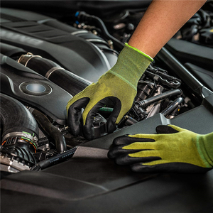 Deliwear לוגו מותאם אישית ידידותית לסביבה nitrile מצופה גן במבוק עבודה כפפה עבור גיזום, שתילה