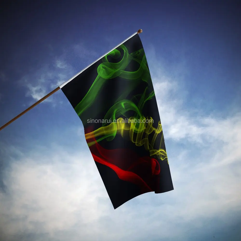 Vendite calde musica classica giamaica colore Standard 3x5ft reggae verde giallo bandiera rossa bandiere della campagna del festival musicale