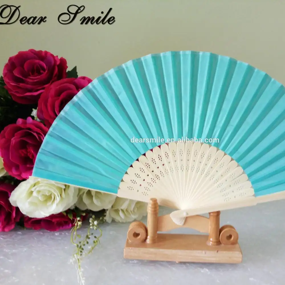 Portable Paper Hand Fan Custom Fan with Mesh Bag for Promo Gift