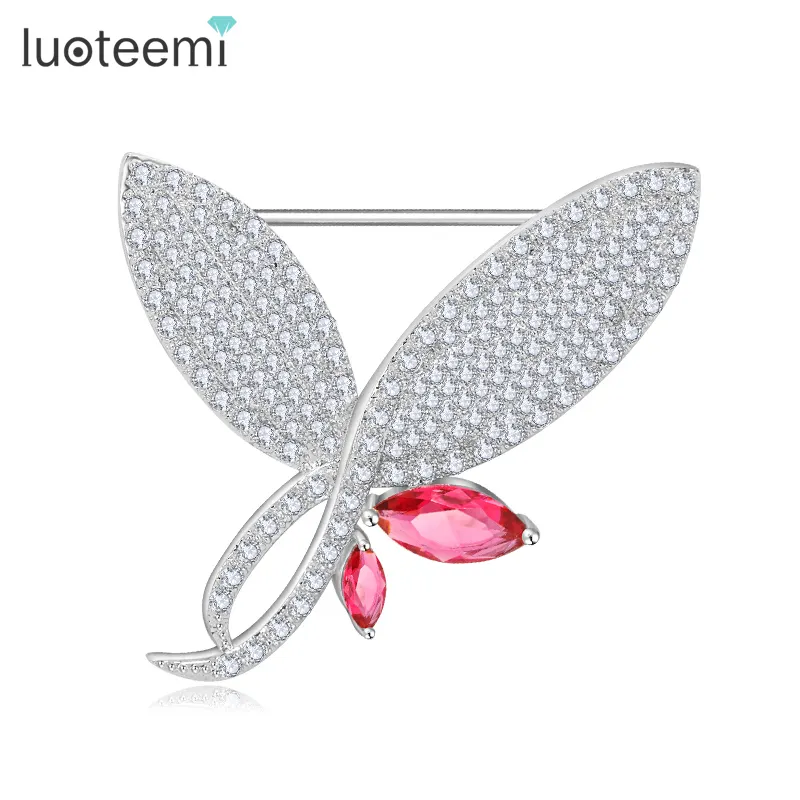 LUOTEEMI Rhodium Placcato Bella Elegante CZ Bling Zircone Libellula Animale Abbigliamento Da Sposa Belle Ragazze Spilla