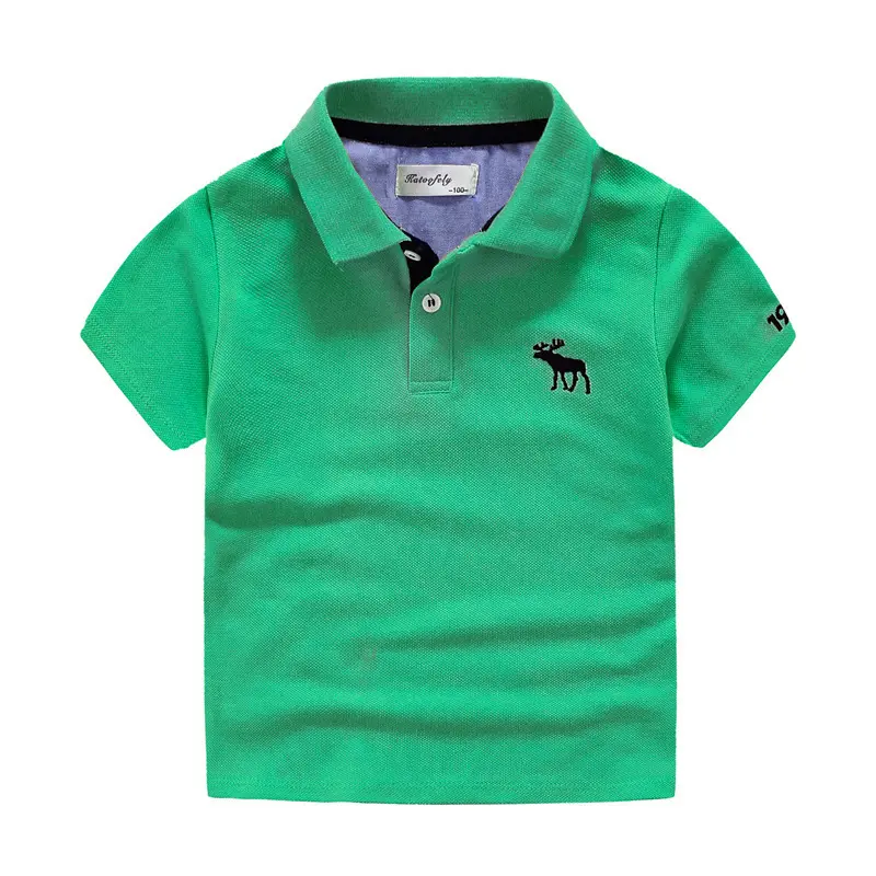 ร้อนขายผลิตภัณฑ์ Polo สีดำโลโก้ที่กำหนดเองเสื้อยืดเปล่าสำหรับเด็ก