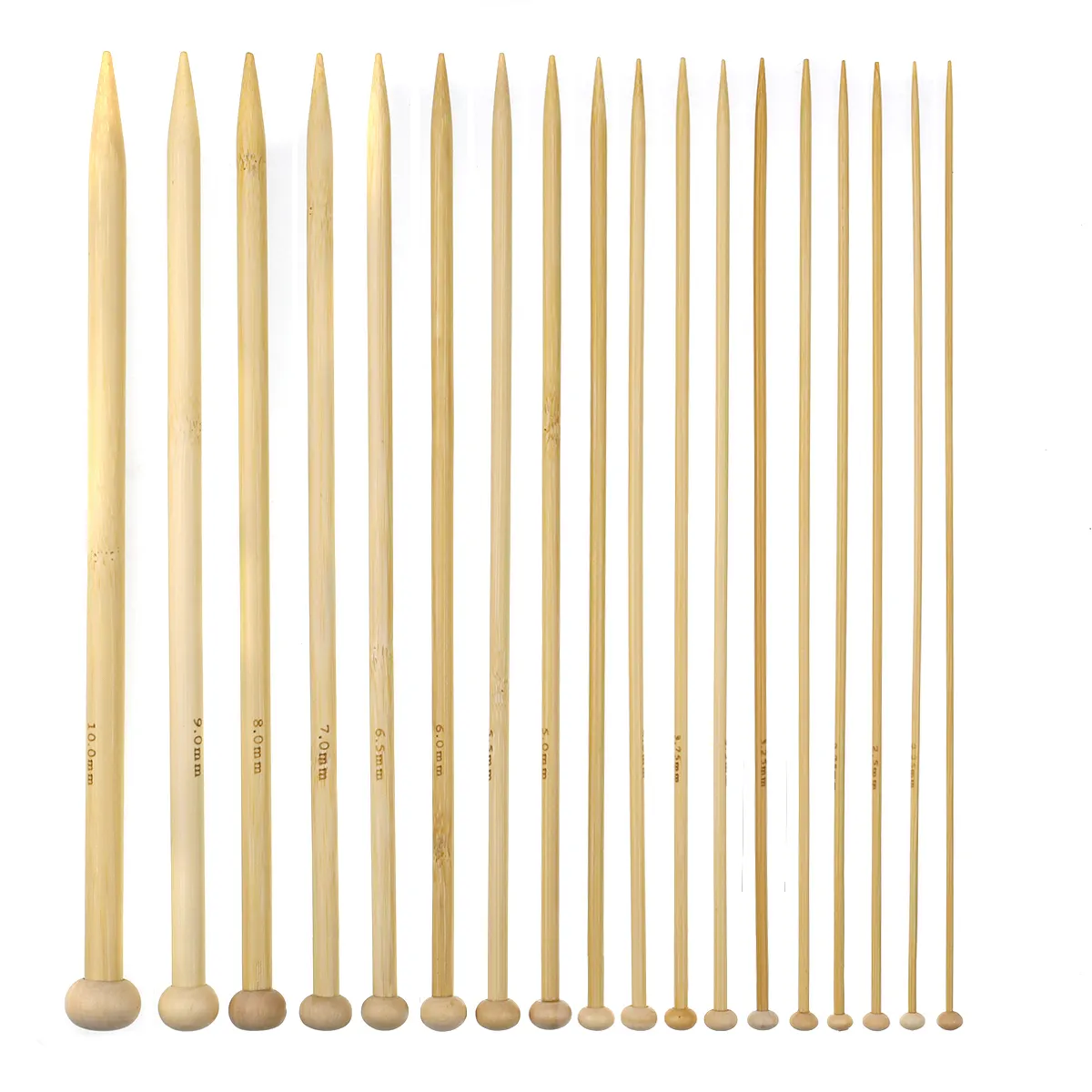 Agujas de punto de bambú de 25cm de Color claro, ganchillo, para tejer y tejer hilo