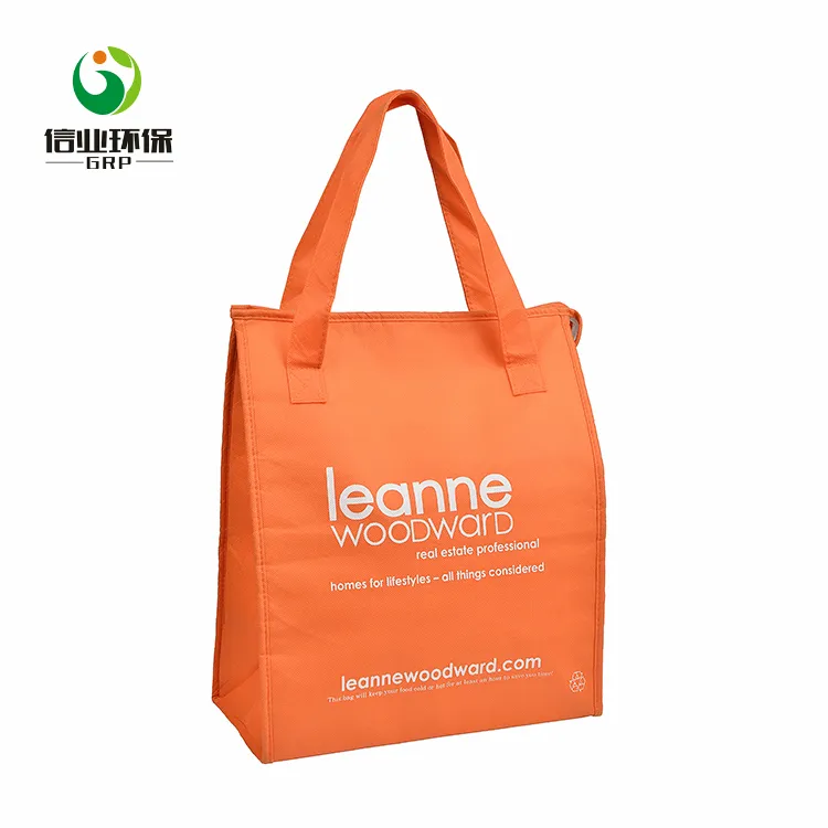 Non woven draagbare bolsa koeler warmer thermo zakken voor voedsel levering