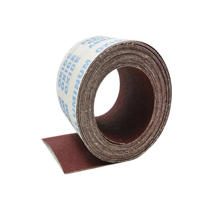 กระดาษทราย120กรวดผ้าขัดม้วนผ้า Emery สำหรับขัดไม้อลูมิเนียมออกไซด์ OEM/ODM 10เมตรเฟอร์นิเจอร์จบ115Mm