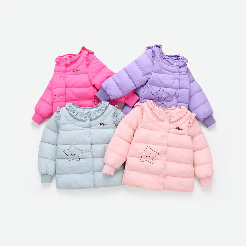Las chicas de moda corto suave invierno abajo chaqueta niños de invierno chaqueta para niños