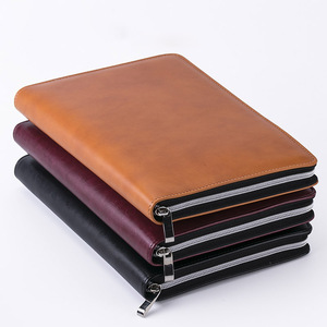 Bolsa de cuaderno con cremallera de hoja suelta, cuaderno personalizado a5a6, Bloc de notas portátil, calculadora de cuero de imitación, lino, diario, planificador de día