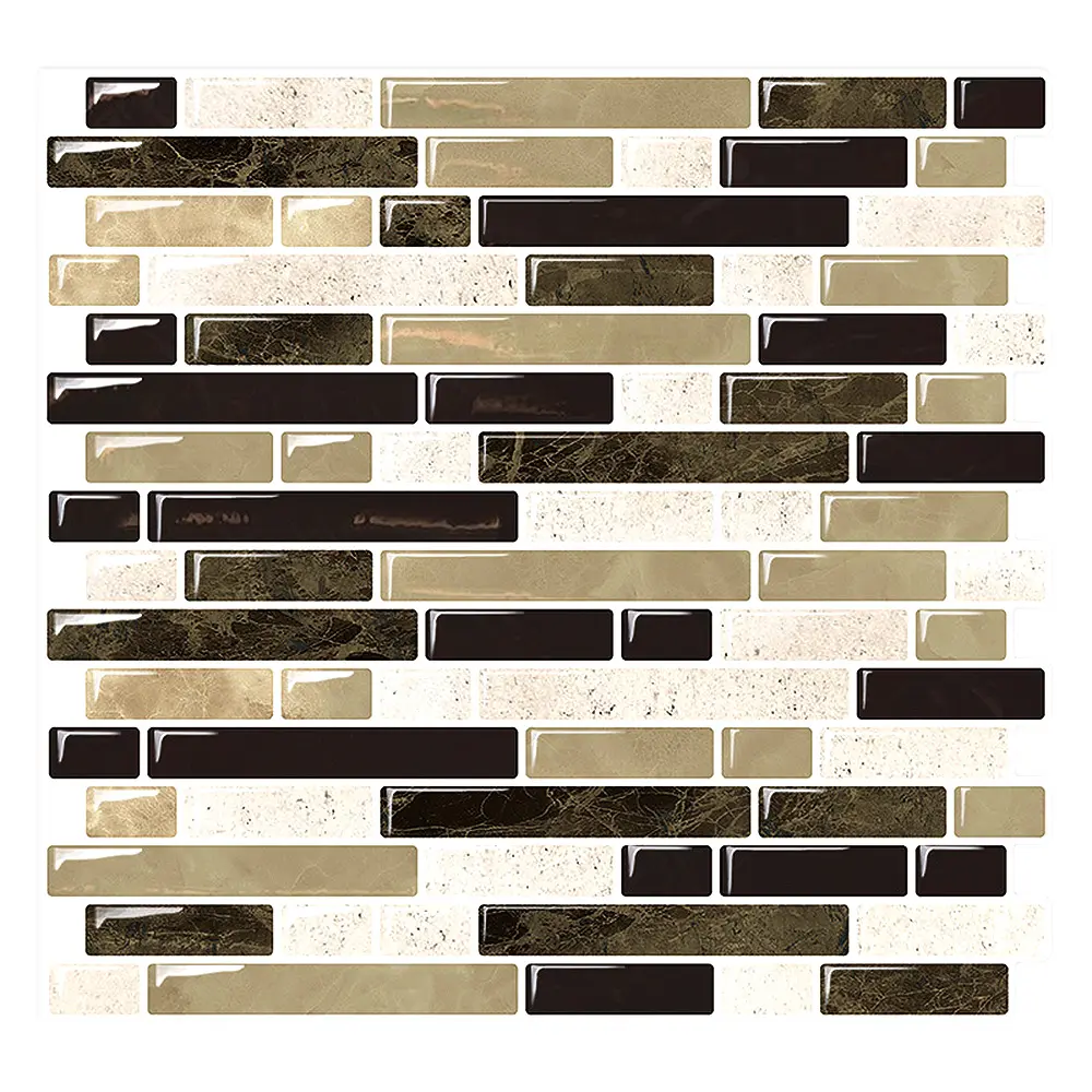 Mosaik peel e azulejos removíveis em 3d, folha de papel de parede autoadesiva mosaico