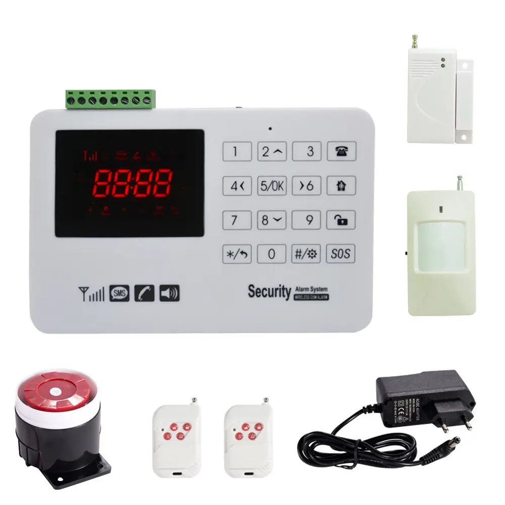 Sistema de alarma inalámbrico con panel gsm para el hogar, con teclado táctil para detector PIR y sensor de puerta, 433mhz