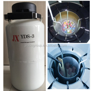 YDS-3 3L ถังน้ำเชื้อขนาดเล็กกระติกน้ำร้อนไนโตรเจนเหลว Dewar ภาชนะแช่แข็งถังเก็บแช่แข็ง