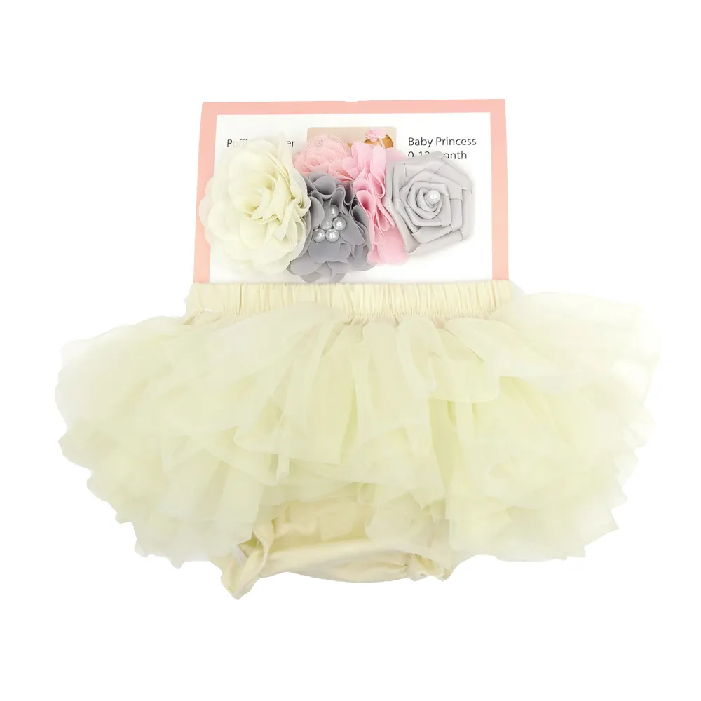 Del bambino Delle Ragazze Ruffle Tutu Bloomers Diaper Covers Bicchierini Del Bambino Mutandine di Raso Appena Nato Fotografia Puntelli Perle Fascia Del Fiore Del Bambino