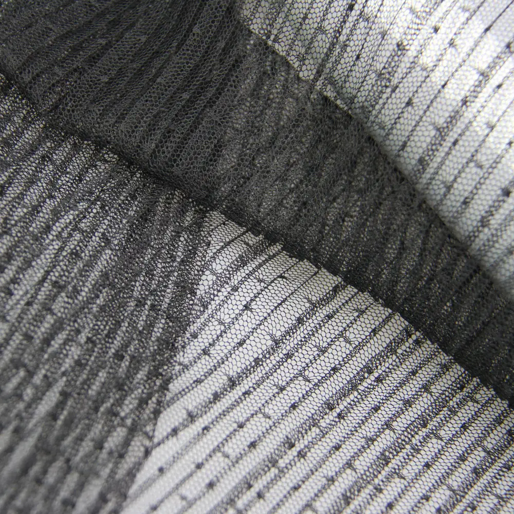 Tecido de malha de tule personalizado com plissado