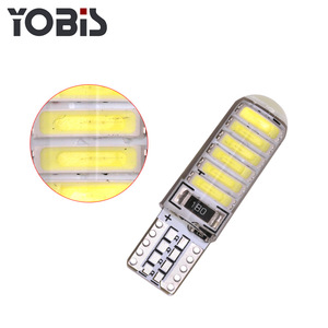 YOBIS热卖汽车发光二极管灯泡W5W T10 194 7020 12SMD硅胶汽车发光二极管T10 SMD频闪灯