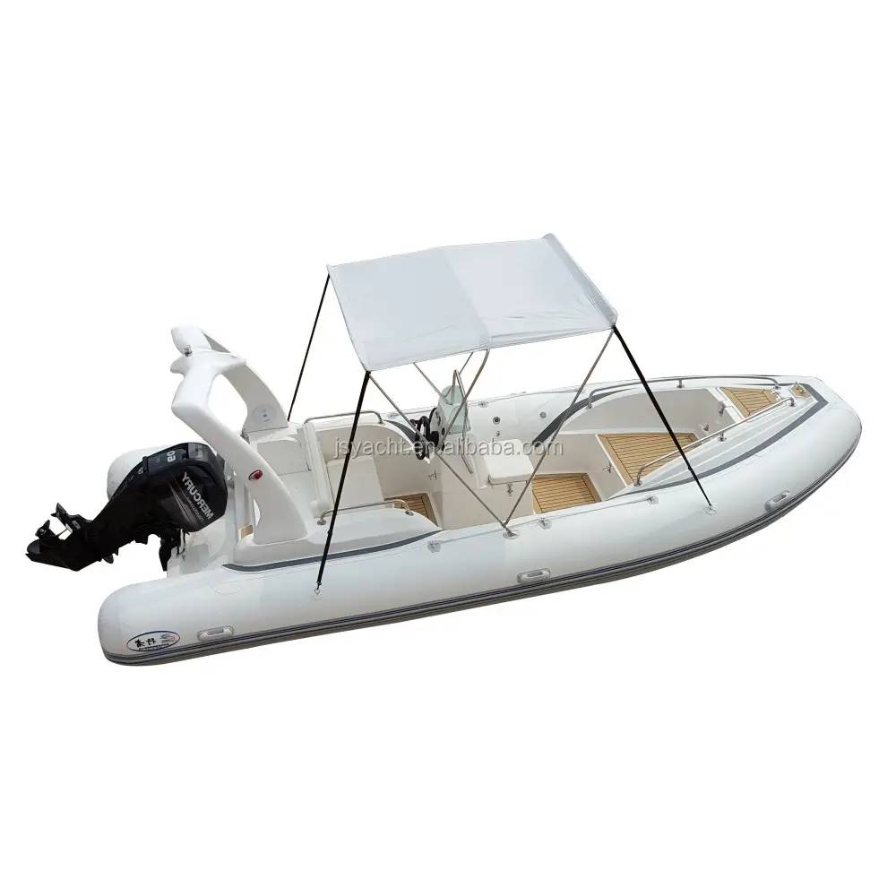 Bateau moteur hors-bord, en fibre de verre, 5.9 mètres, avec remorque en promotion