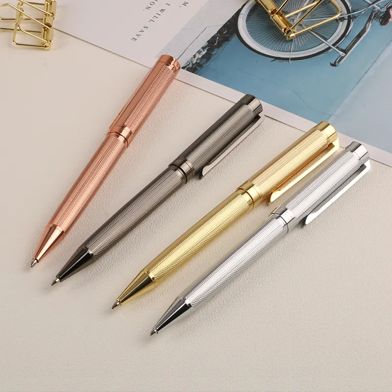 Nuovo popolare elegante regalo a sfera in metallo in acciaio inossidabile da sposa grigio argento placcato oro rosa Executive Business metal Pen