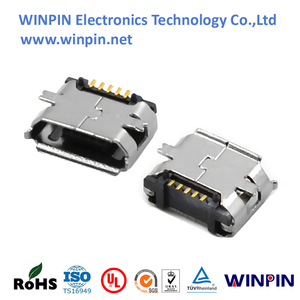 WINPIN IO สำหรับ Micro Usb 2.0 B Type 5pin พร้อมตัวเชื่อมต่อประเภท Smt มุมขวาโพสต์ - Product Image 3