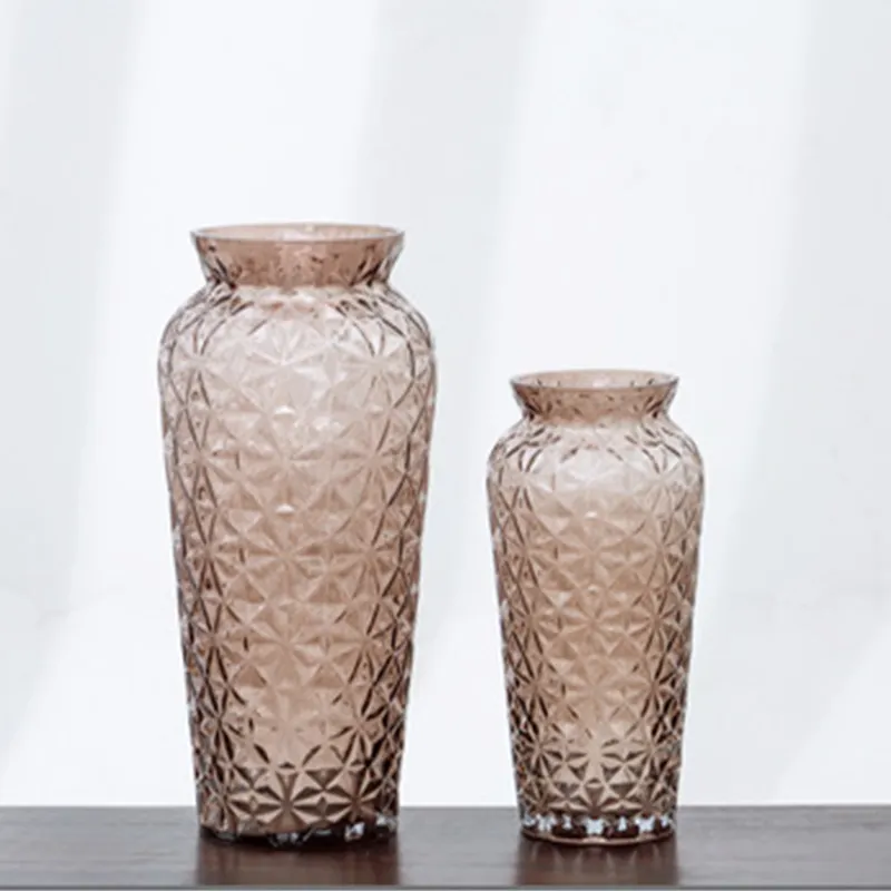 Vaso de vidro retrô galvanizado, vaso de vidro flor artesanal rachado