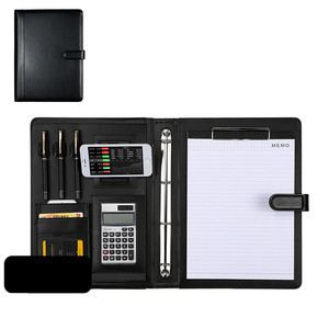 Multifunctional <strong>A4</strong> Leather Clipboard <strong>Folder</strong> Black Business <strong>Conference</strong> File <strong>Folder</strong> with Pen and Calculator for Filing - Product Image 6