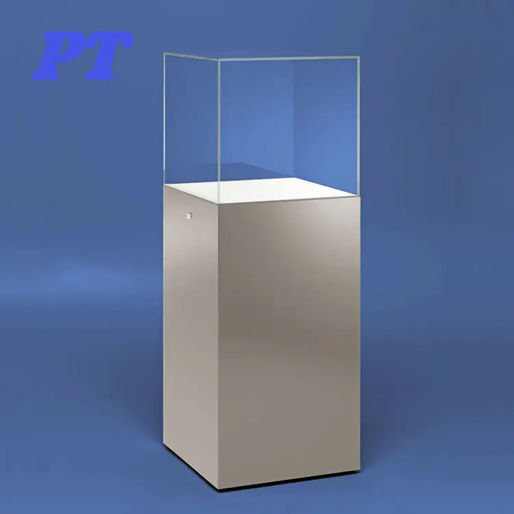 China Personalizado Pedestal Museu Mdf Plexiglass Carrinho de Exposição do Assoalho De Madeira Portátil