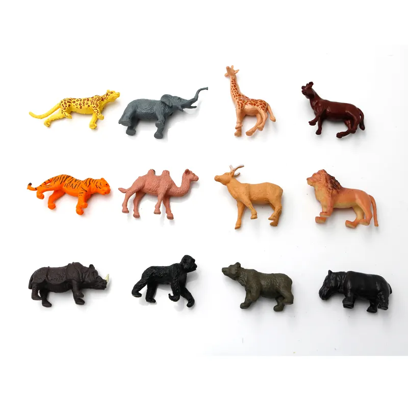 Figuras de animales salvajes a granel, mini juguete de plástico realista para animales, juguete promocional para huevo de cápsula sorpresa