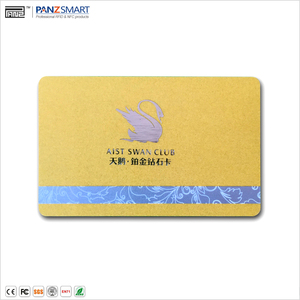 Carta di accesso programmabile personalizzata 125Khz EM RFID riscrivibile T5577 Smart Room con carta fedeltà metallica spazzolata con oro - Product Image 3