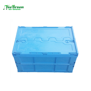 Scatola pieghevole in plastica contenitore di spedizione pieghevole in plastica per casa ufficio magazzino officina di stoccaggio con coperchi attaccati