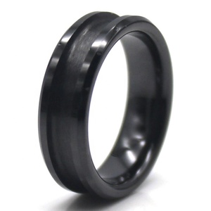 4ミリメートルOne Channel Beveled Edge Black Ceramic Ring Blanks CoreためInlay - Product Image 1