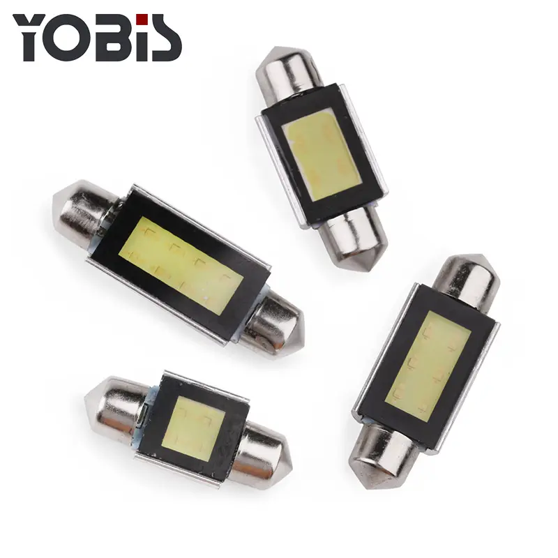 Yobis COB White Car Canbus Festoon Dome License Plate Light Festoon Bulb with Size 31mm 36mm 39mm 42mm