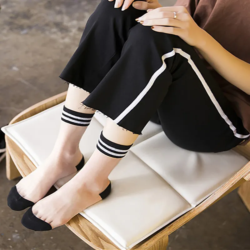 ¡Para Hombre de seda de las mujeres calcetines sandalias corto tobillo medias ventas calientes nuevo popular y de estilo japonés mujer Arco Iris media!