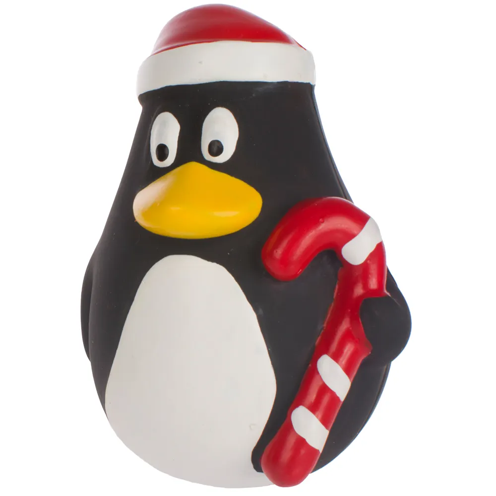 Pet pinguino di natale decori squeaky pallone in lattice dog toys