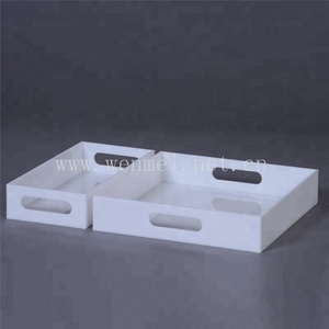 定制尺寸透明亚克力托盘Lucite服务托盘，带传单插件 - Product Image 6