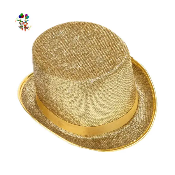 A buon mercato oro adulto partito Fancy Dress Costume Round Top cappelli HPC-0293