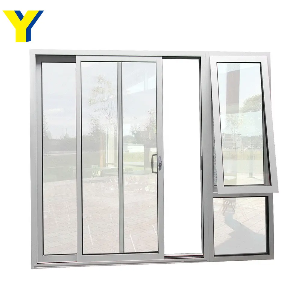 Porta del Garage porta scorrevole trasparente doppi vetri finestra scorrevole in alluminio