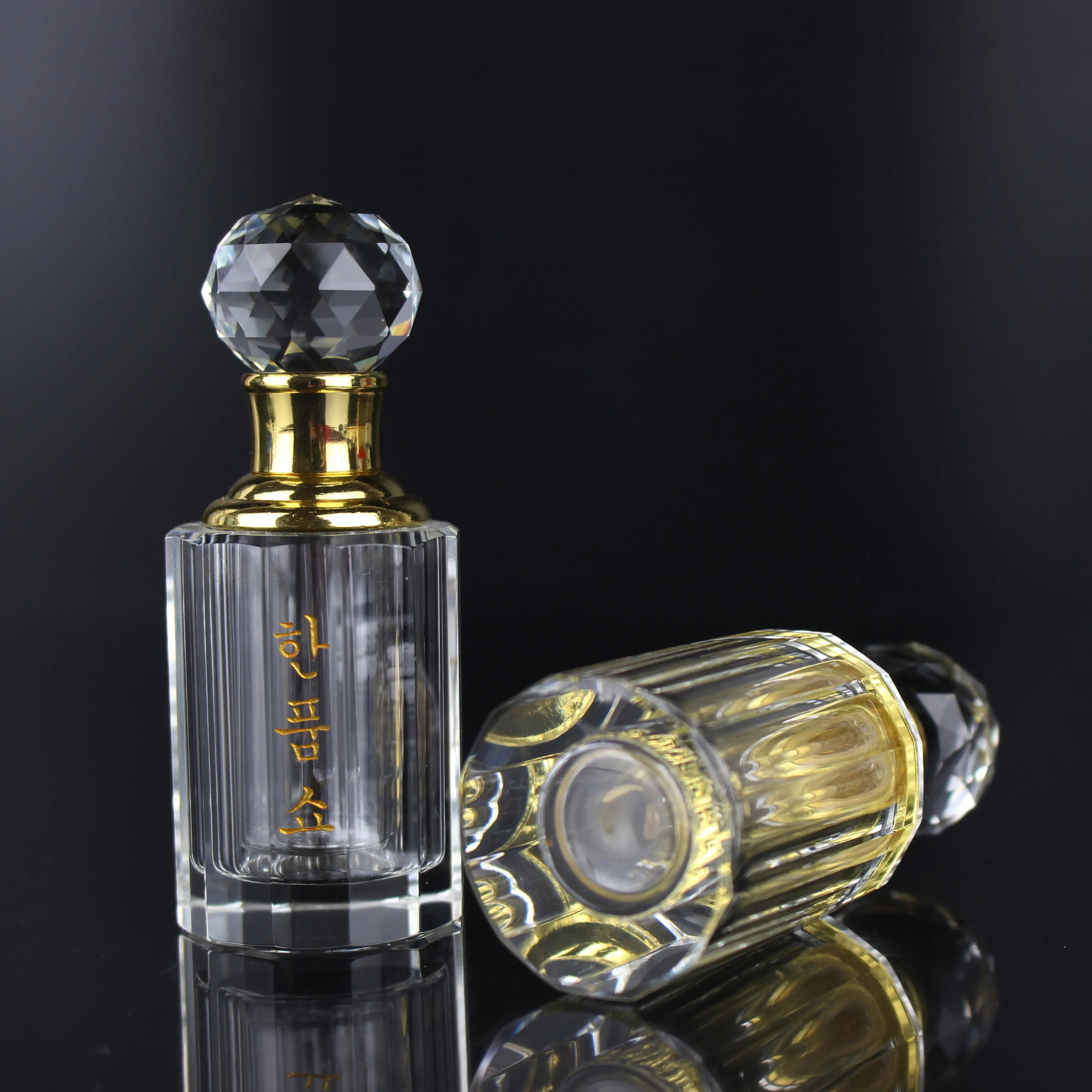 Garrafa de vidro vazia com 12 prismas, venda quente de garrafa com cristal vazio recarga de perfume para mulheres