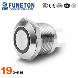 CQC CE ROHS leuchtet vandalismus druckschalter 19mm, druckschalter mit 3 v led