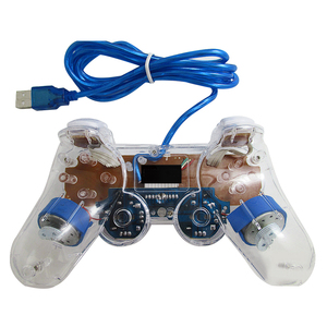 LQJP PCコントローラー用LED有線USBゲームパッド振動ジョイスティックゲームコントローラーPCラップトップ用ジョイパッドWin7/10/XP用クリア - Product Image 6
