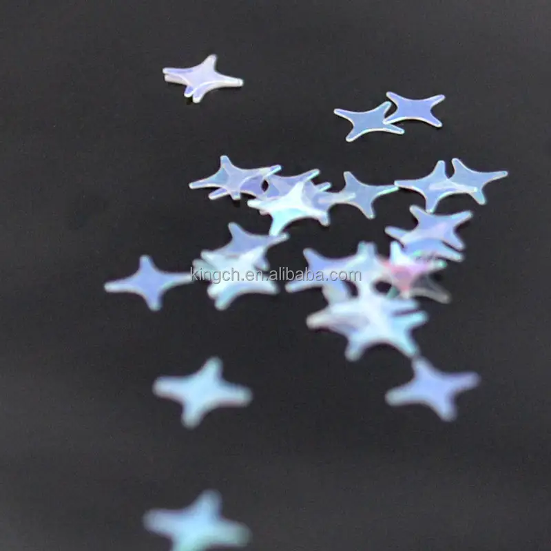 Confeti de estrellas al por mayor, holográfico, grueso, cuerpo, cara, purpurina, cambio de Color, lentejuelas