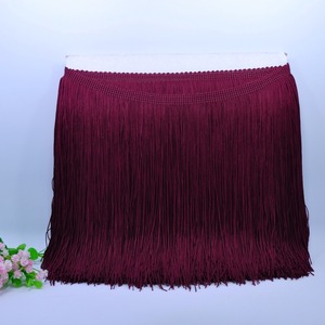 ขายส่ง Macrame หลายสีในสต็อก 20 ซม. ไนลอนสีดําด้ายคู่ Chainette Fringe สําหรับชุดละติน - Product Image 2