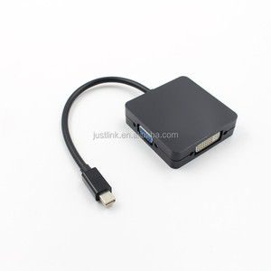 1080P 3 en 1 cuadrado Mini DP Displayport Thunderbolt a HDMI DVI VGA Adaptador convertidor salida multimonitor para teléfono MacBook - Product Image 3