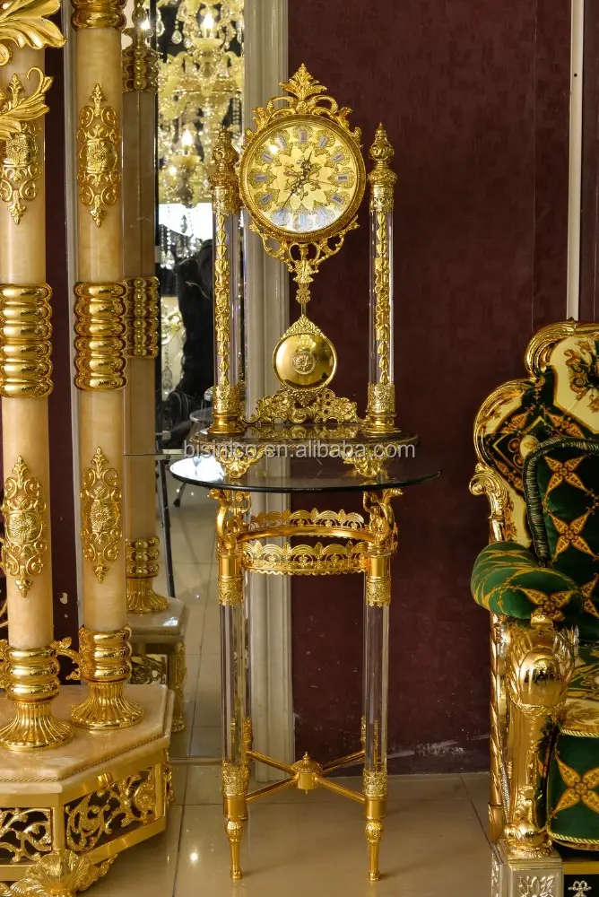 Reloj de mesa de oro francés antiguo, oro dorado, Ormolu, adorno, Mantel, péndulo