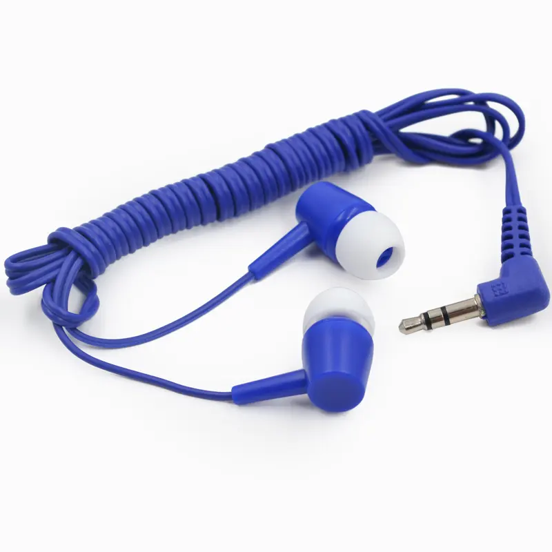 Auriculares intrauditivos con cable y líneas aéreas, bonitos, baratos, azules y blancos, 3,5mm