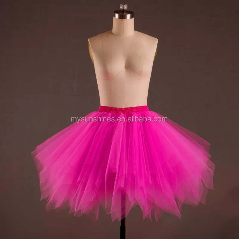 Fuxia — jupe tutu en tulle rose foncé pour filles, longue et de haute qualité pour adolescentes, prix d'usine