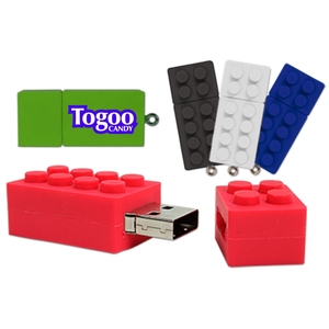 Özel logo PVC silikon tuğla USB 2.0 flaş sopa 500MB 1GB 2GB 4GB 8GB - Product Image 2