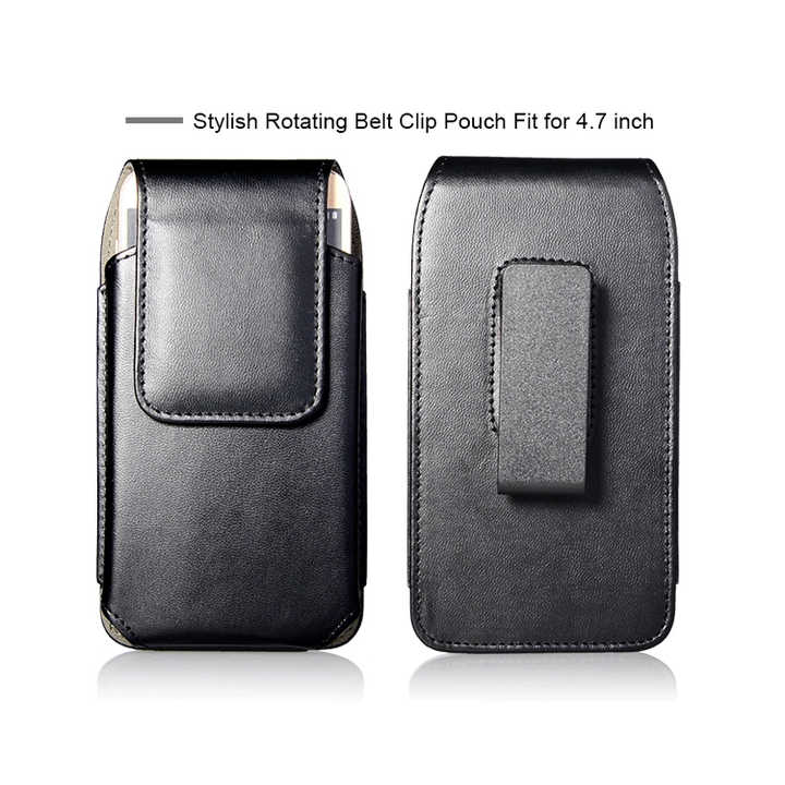 Universal Classical PU Leather Pouch Bag for Samsung NOTE 20 Ultra Phone Holster for iPhone 12 6.7 Inch with Rotated Belt Clip
