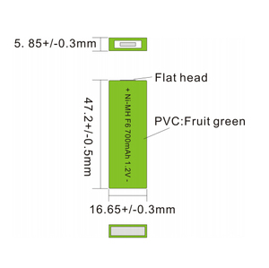 1.2v <strong>Nimh</strong> F6 700mah Prismatic Rechargeable Batteries - Product Image 1