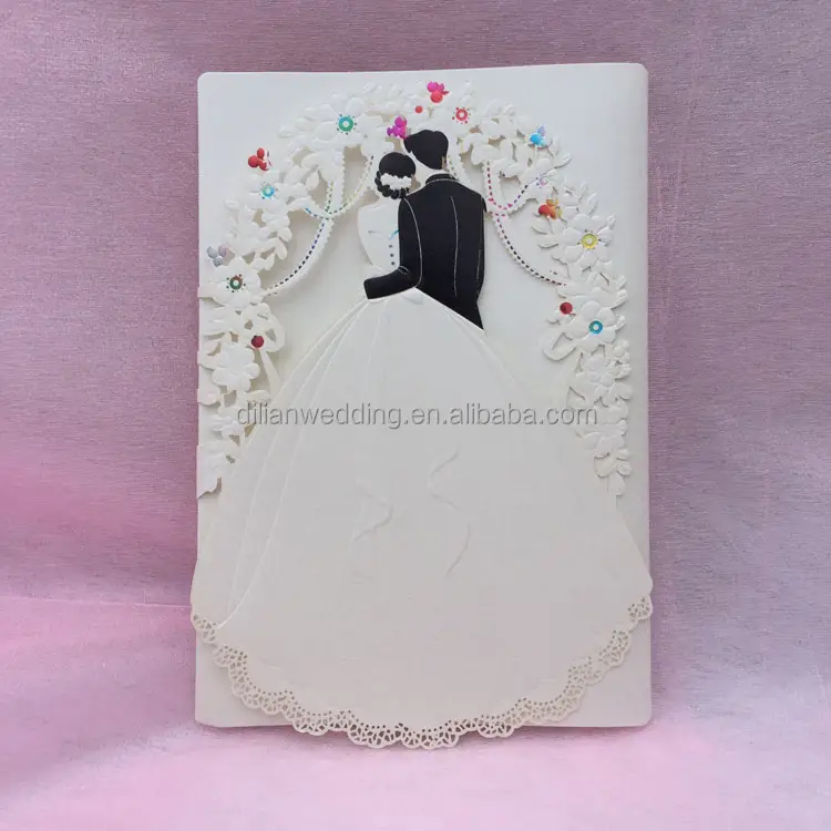 Últimos diseños románticos de tarjetas de boda para novios, 2017