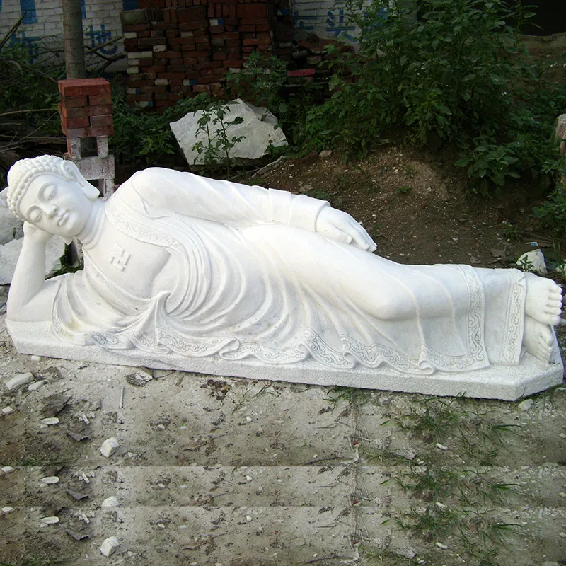 Gran tamaño grande religión budismo tema piedra mármol mintiendo escultura de Buda para al aire libre