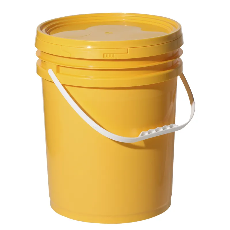 Balde de plástico reciclado com tampa de vedação, preto, vermelho, azul, amarelo, branco, selado, seguro, galão transparente, pequeno, reciclado, com tampa de vedação, balde de tinta de 15l