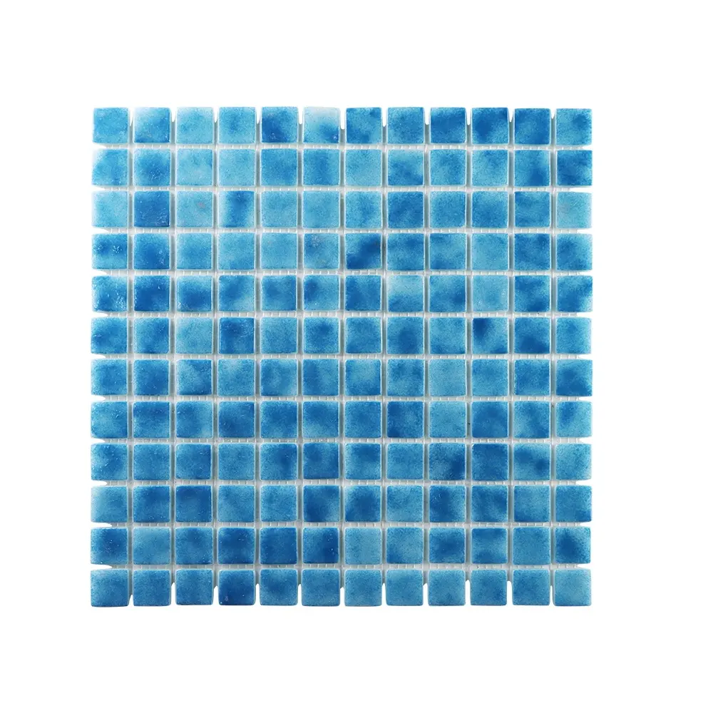Azulejo moderno para piscina, mosaico de cristal azul, para pared