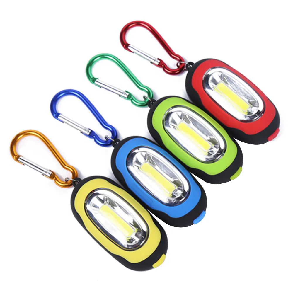 Portable Mini Magnetic Pocket Key Chain Mini Flashlight COB Super Brightness with Carabiner Flashing Work Light