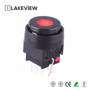Lakeview ON OFF Ad Angolo Retto e Verticale PCB Bi Colore Doppio LED Illuminato Momentaneo e Alternanza Piccolo Micro interruttore di Pulsante interruttore - Product Image 3